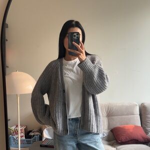 Sezane basille Gray Women's Cardigan